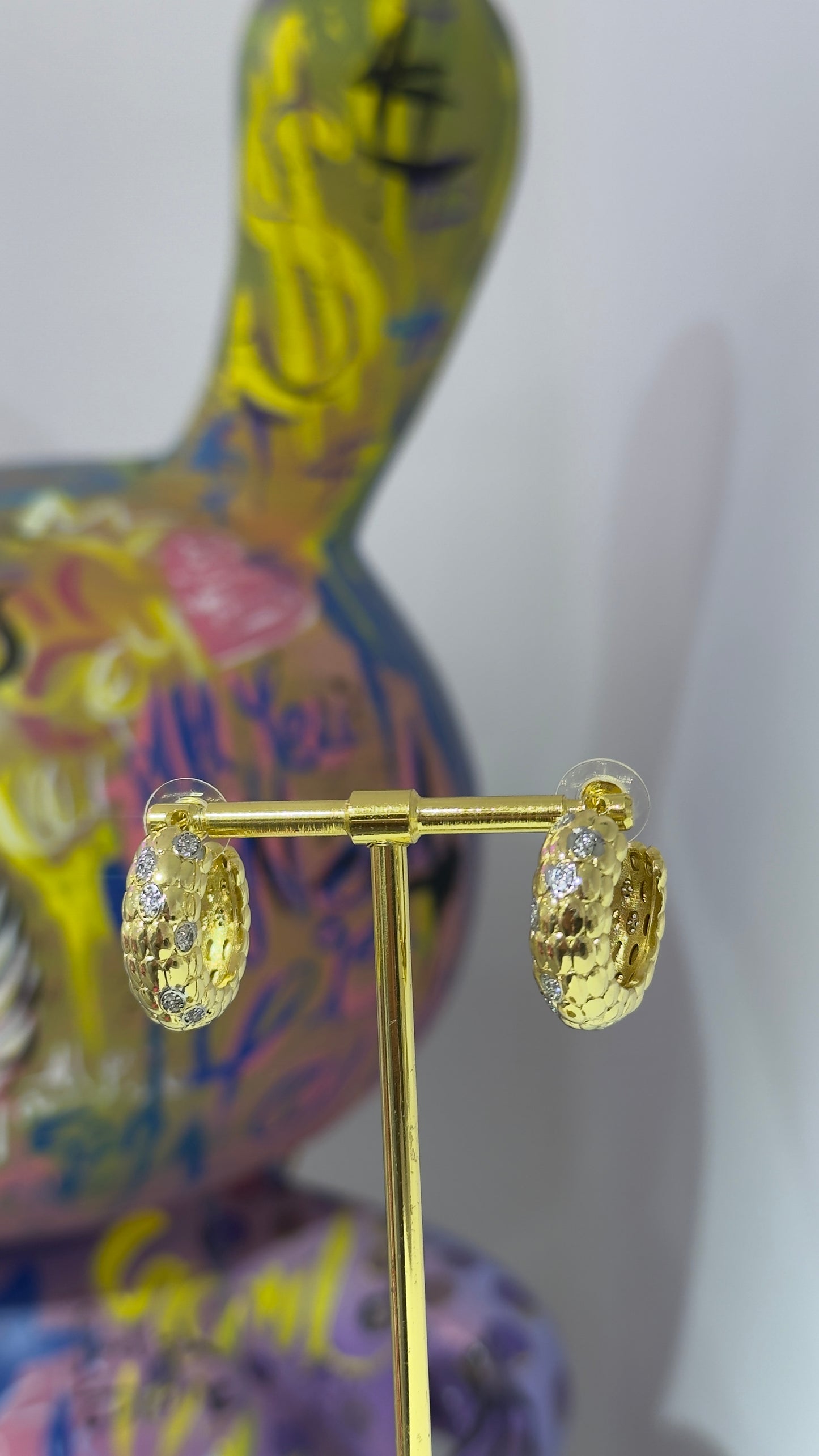 Yılan Desenli Halka Küpe