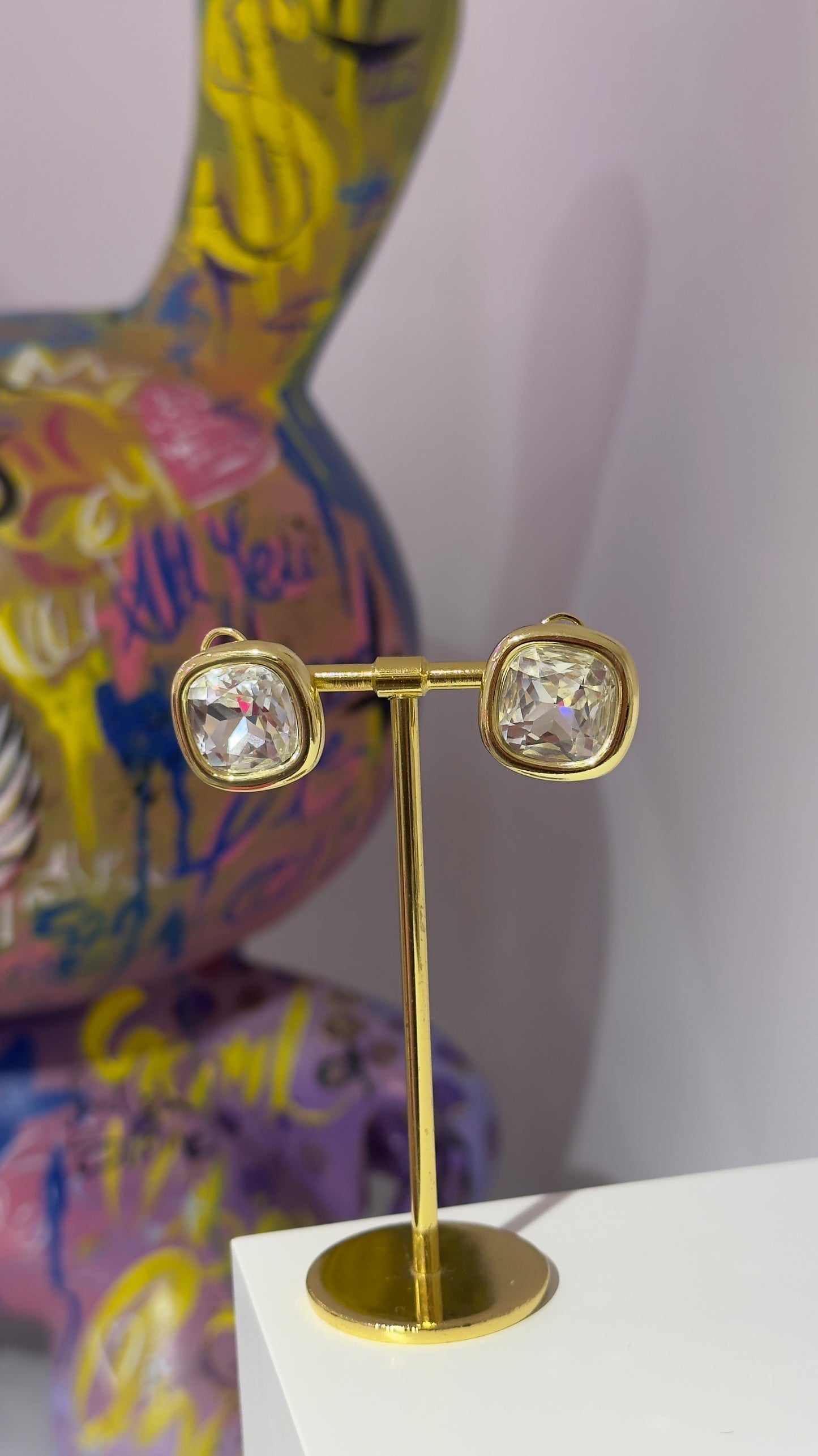 Kare Swarovski Küpe