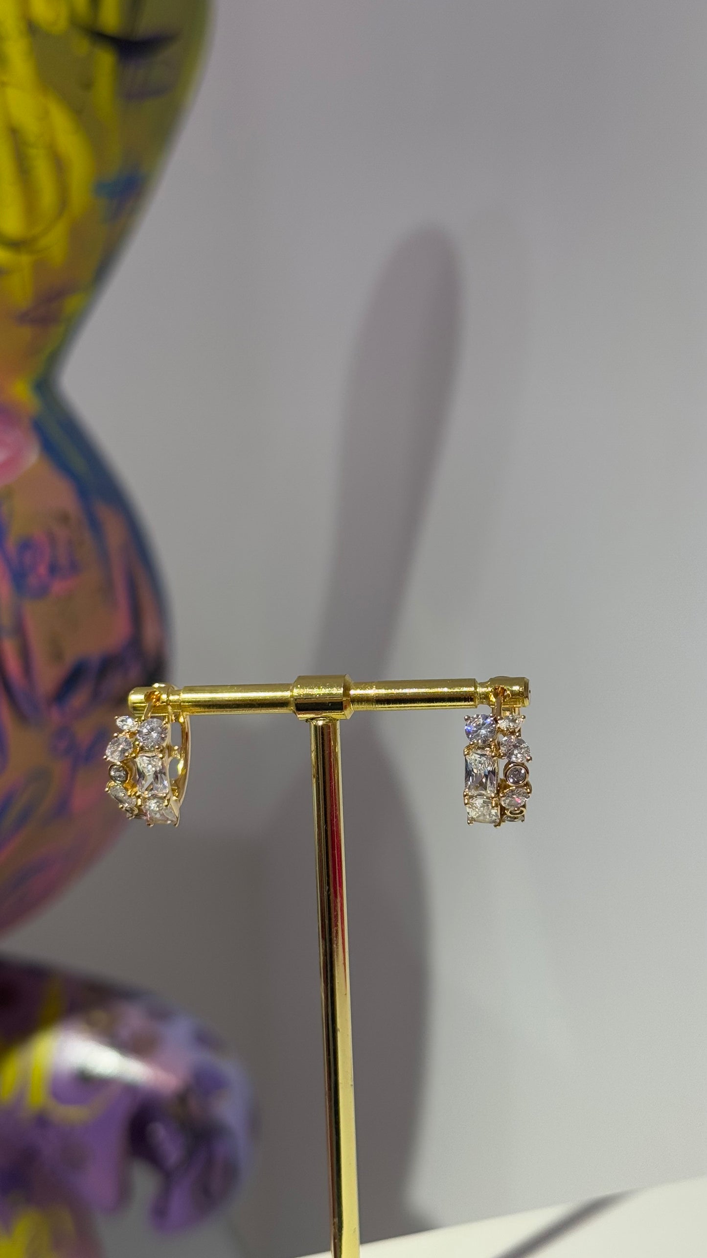 Beyaz Swarovski Taşlı Küpe