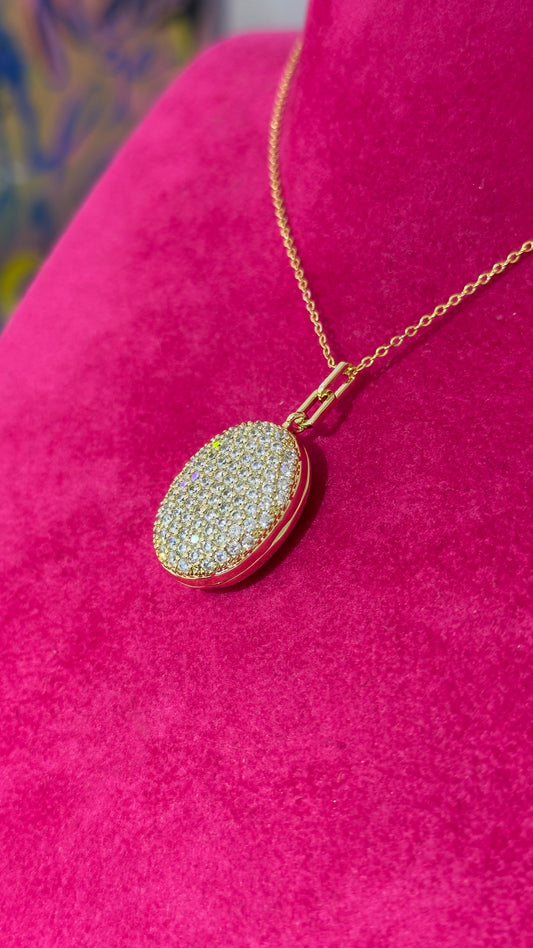 Taşlı Madalyon Kolye