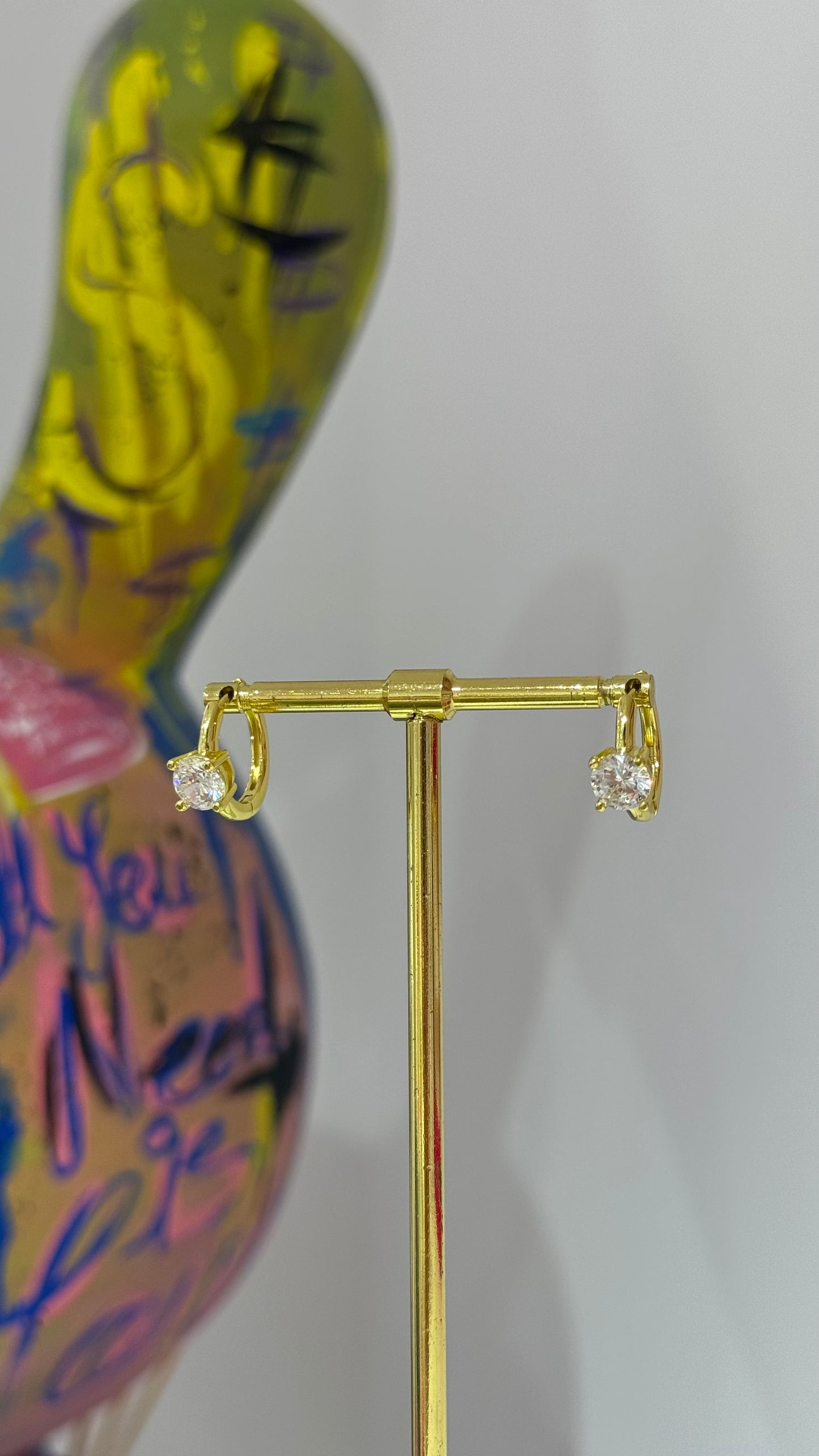 Tek Taş Mini Halka Küpe