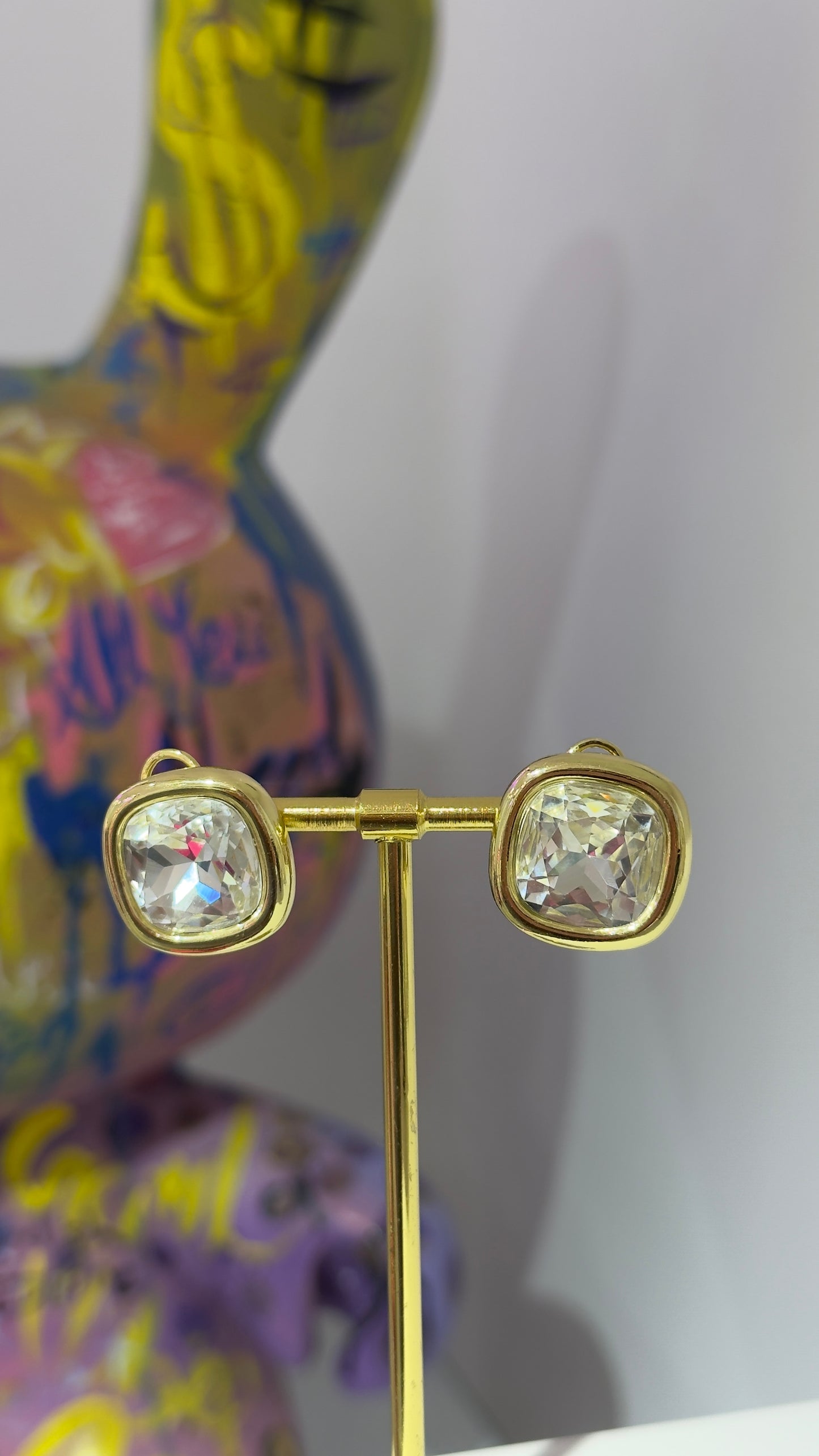 Kare Swarovski Küpe