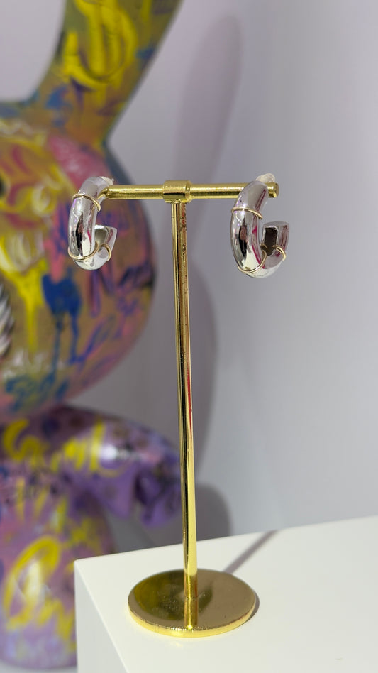 Gold Detaylı Halka Küpe