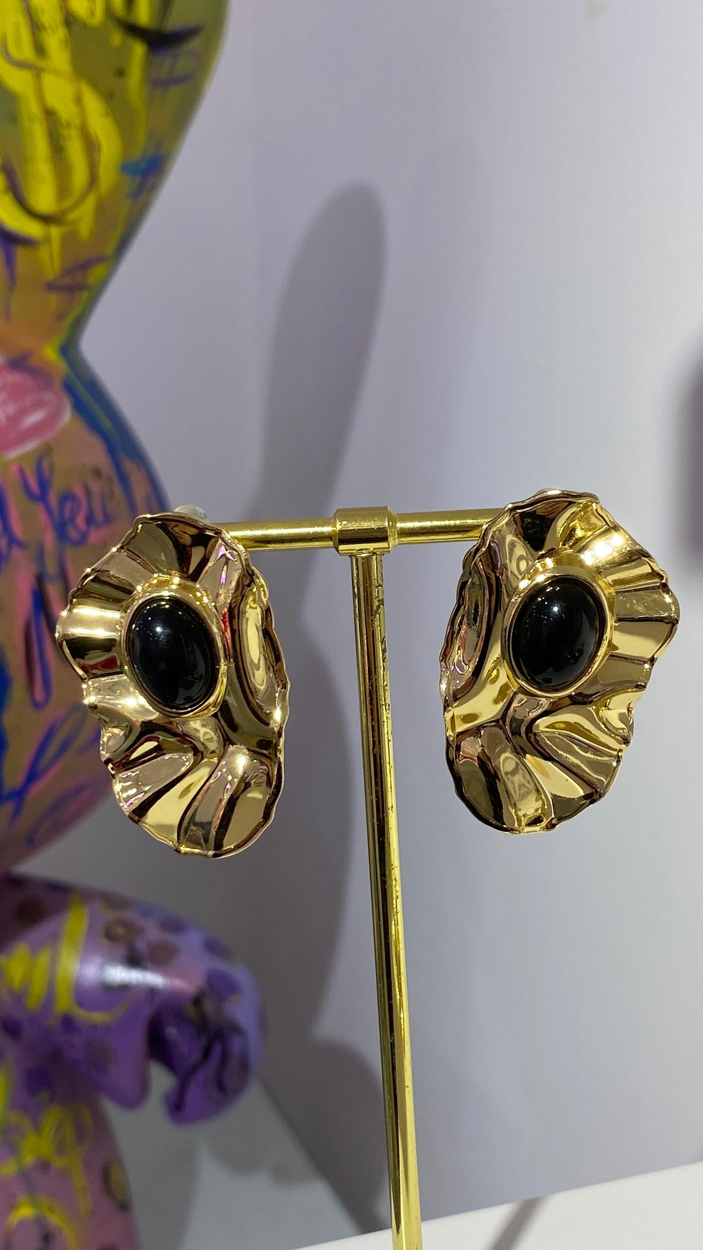Siyah Vintage Küpe