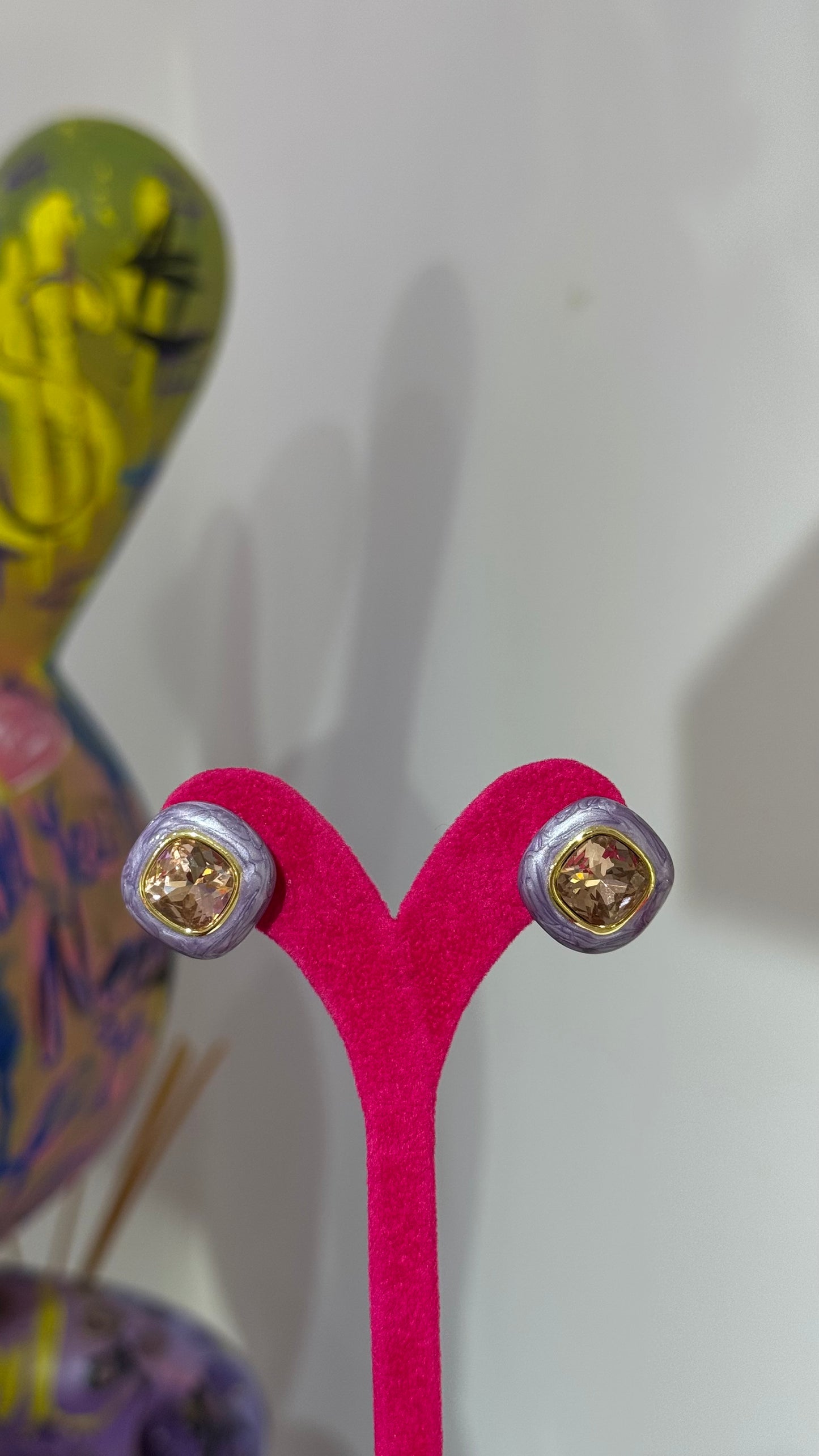 Mor Swarovski Küpe