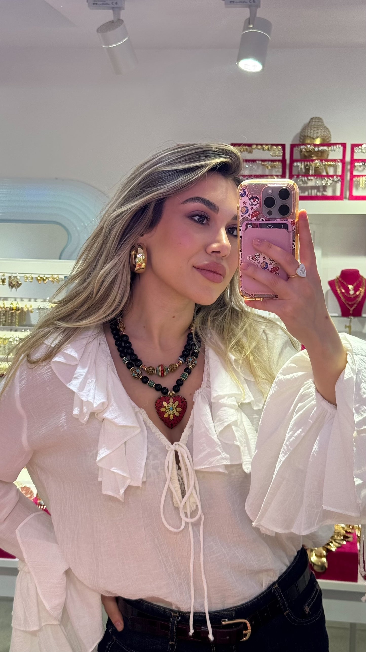 Siyah Doğal Taş Kolye