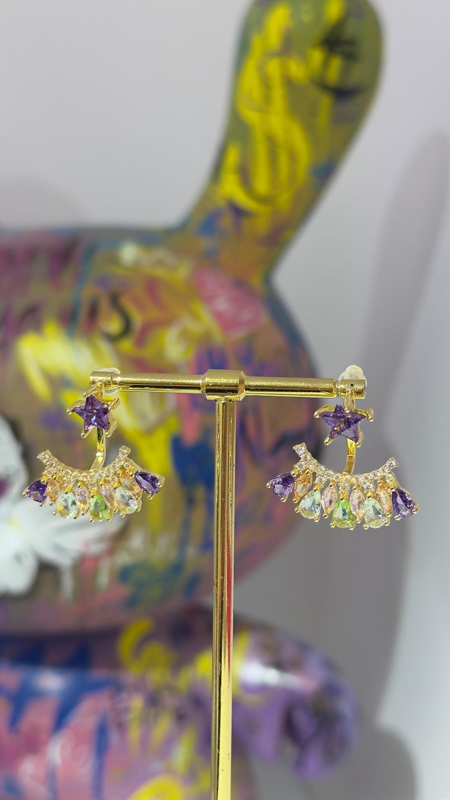 Yıldızlı Swarovski Taşlı Küpe