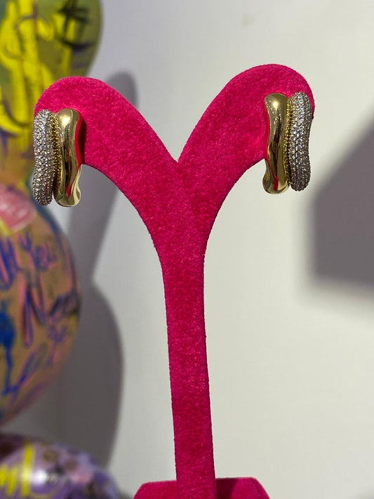 Yarısı Taşlı Küpe