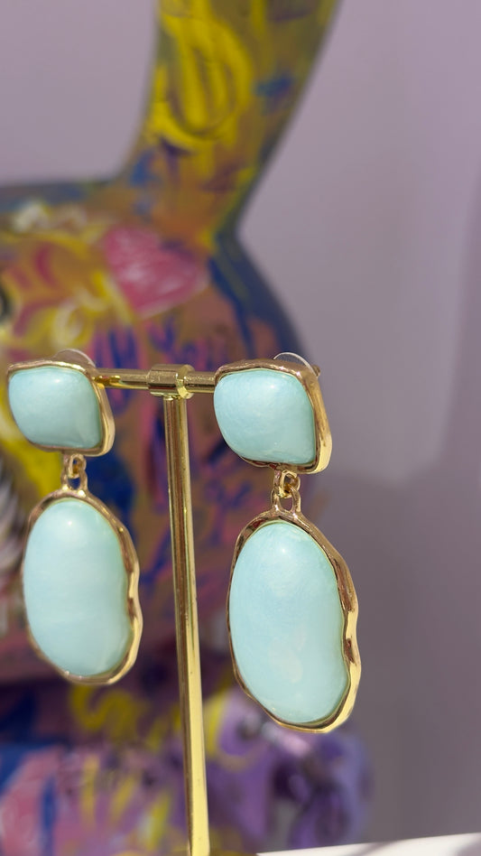 Mavi Sallantılı Küpe