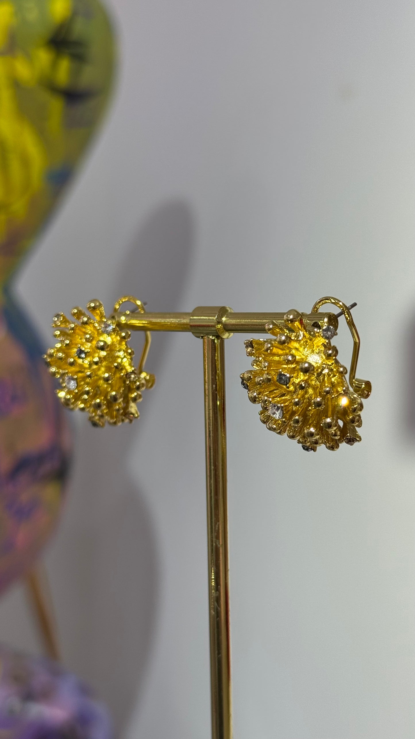 Taşlı Gold Küpe