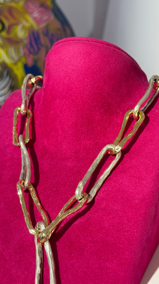 İki Renk Uzun Zincir Kolye