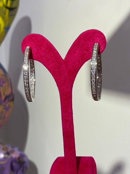 Tam Tur Swarovski Halka Küpe