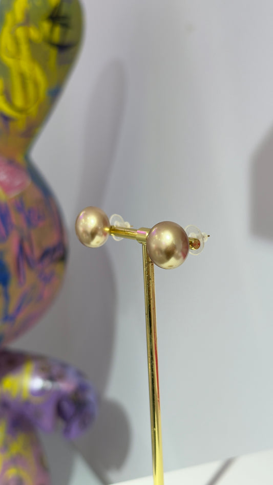 Bronz Renk İnci Küpe