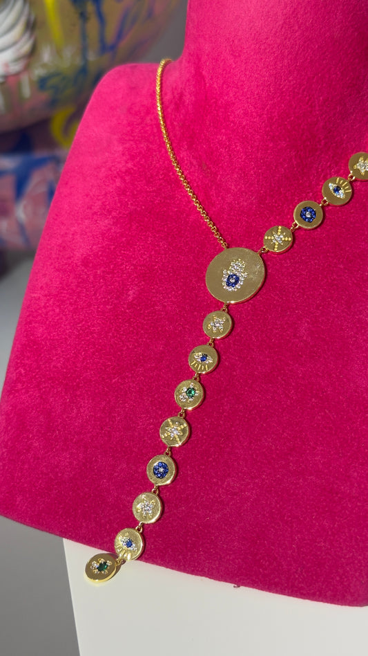 Gold Uzun Nazar Kolye