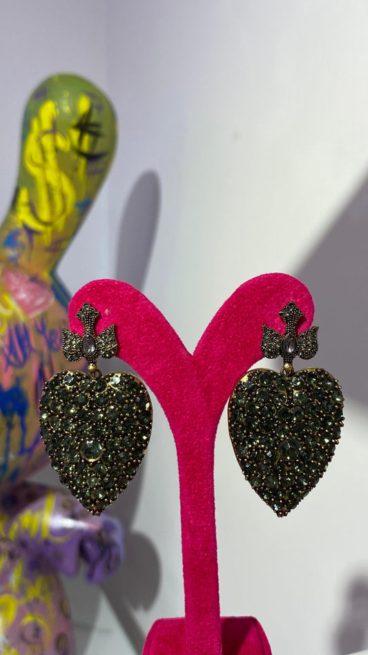 Yeşil Kuş ve Kalp Küpe