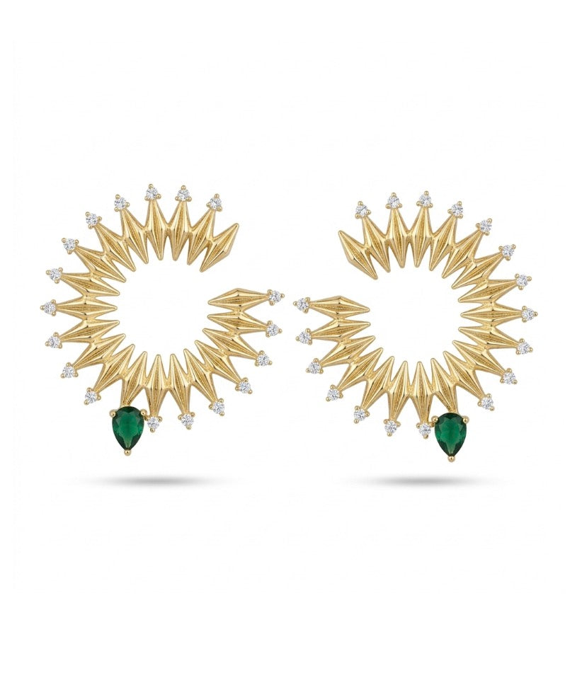 Yeşil Taşlı Küpe