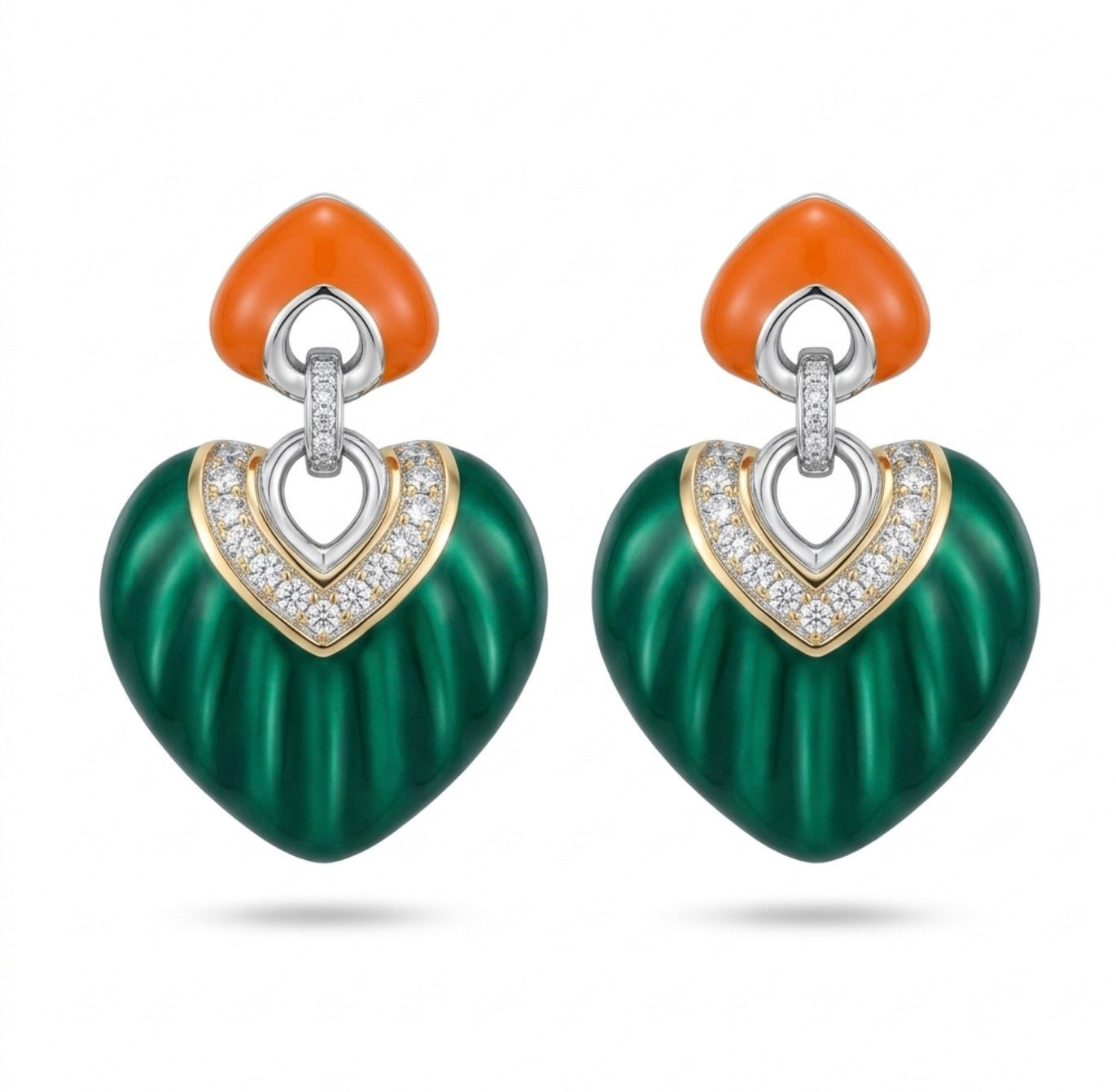 Yeşil Turuncu Mine Küpe