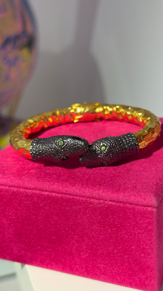 Yeşil Taşlı Yılan Bileklik