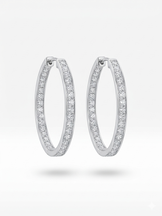 Tam Tur Swarovski Halka Küpe