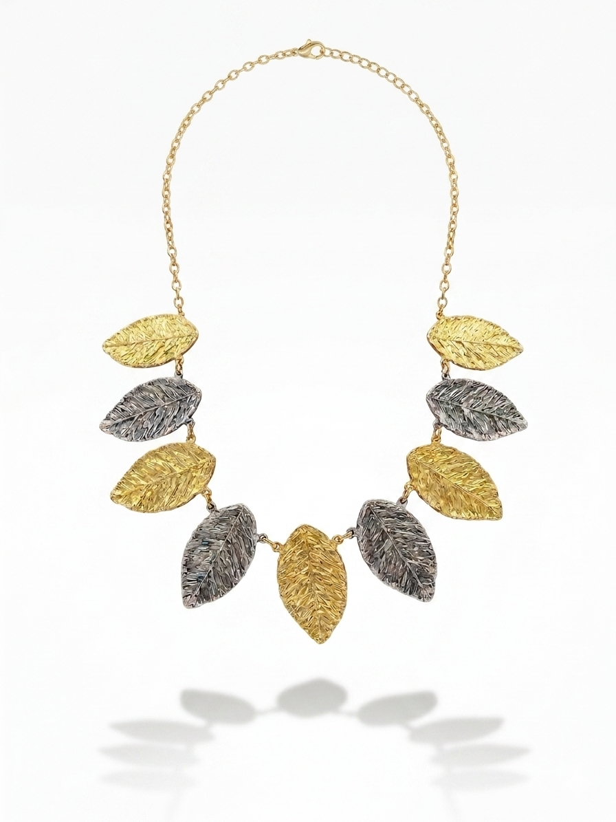 İki Renk Yaprak Kolye