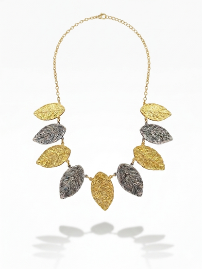 İki Renk Yaprak Kolye