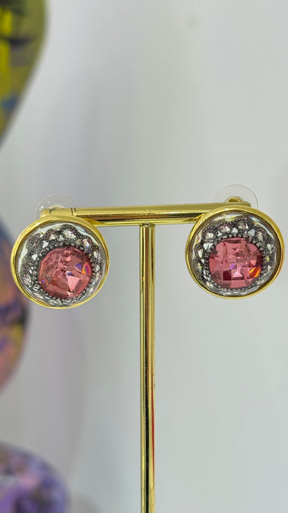 İri Bordo Vintage Küpe