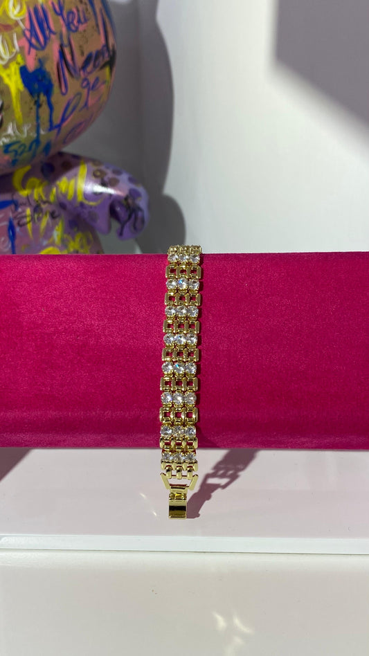 Taşlı Örgü Zincir Bileklik