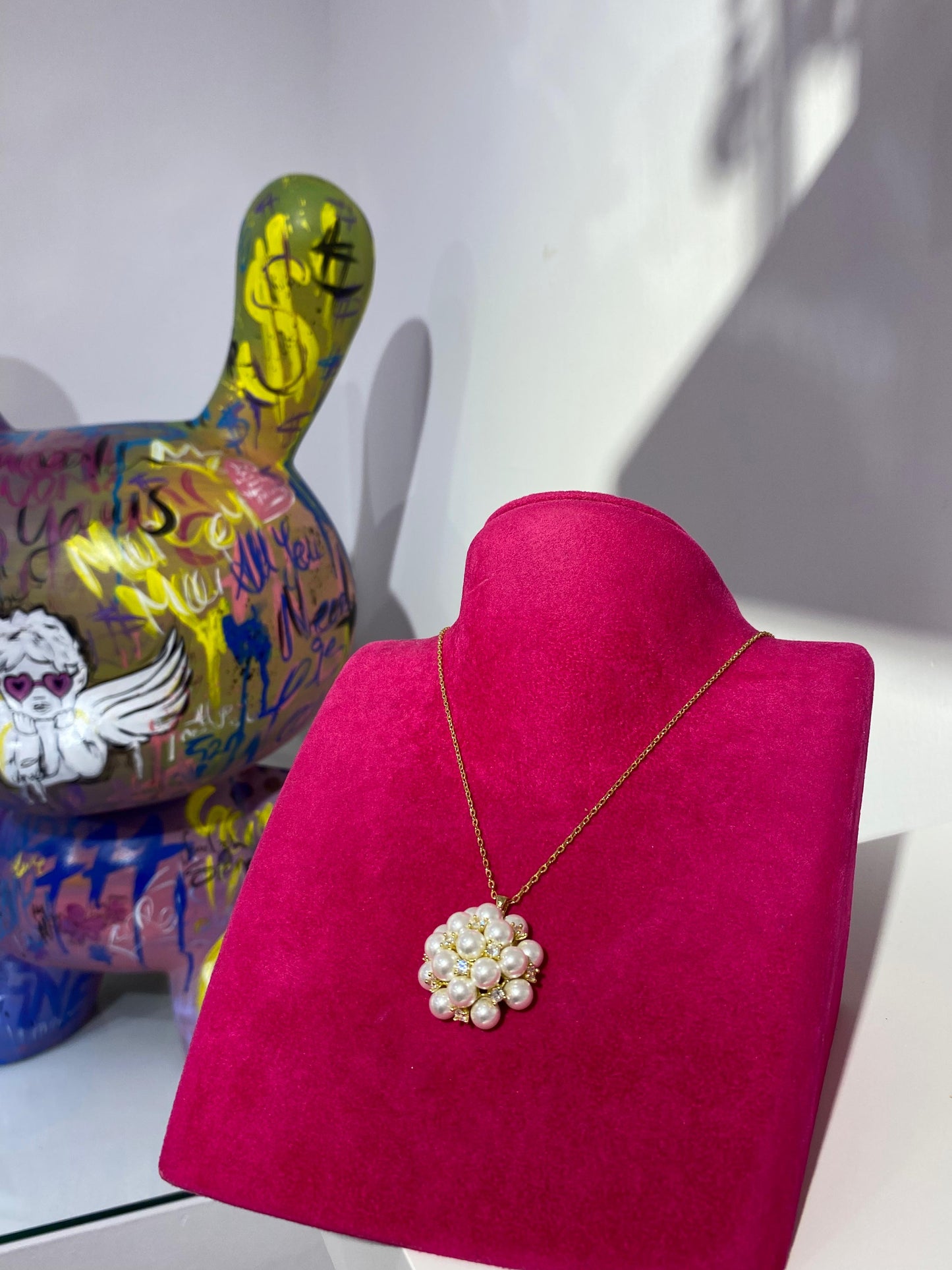İncili Swarovski Kolye