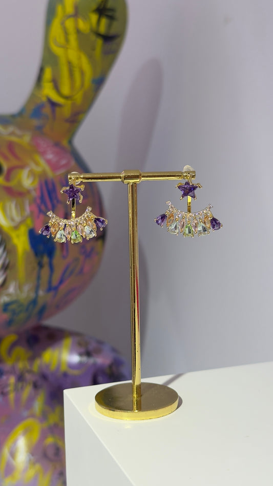 Yıldızlı Swarovski Taşlı Küpe