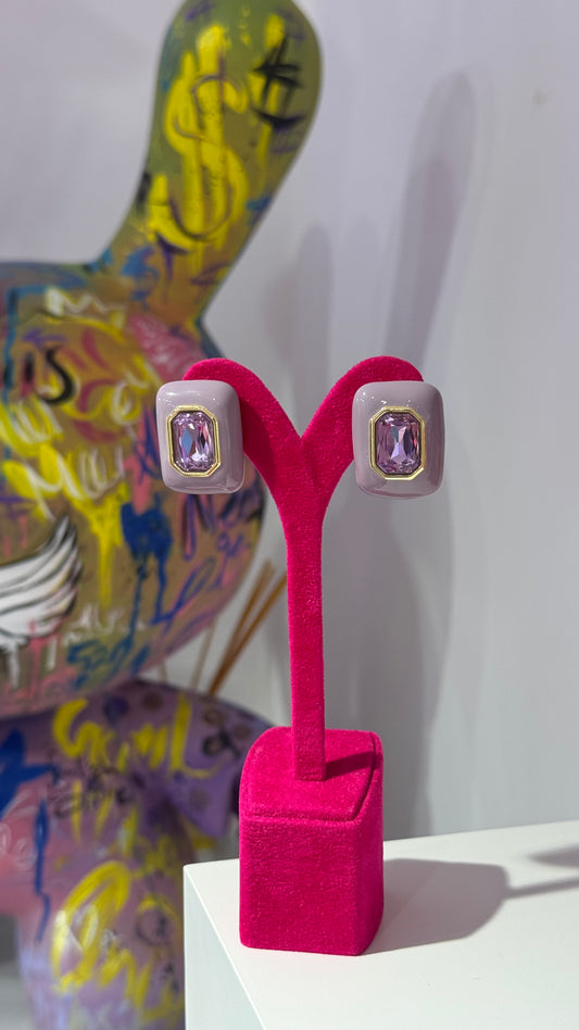 Mor Swarovski Küpe