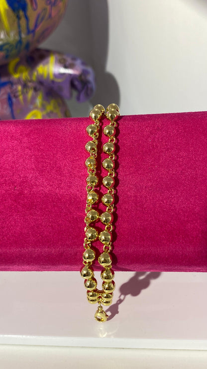 Çift Sıra Top Bileklik