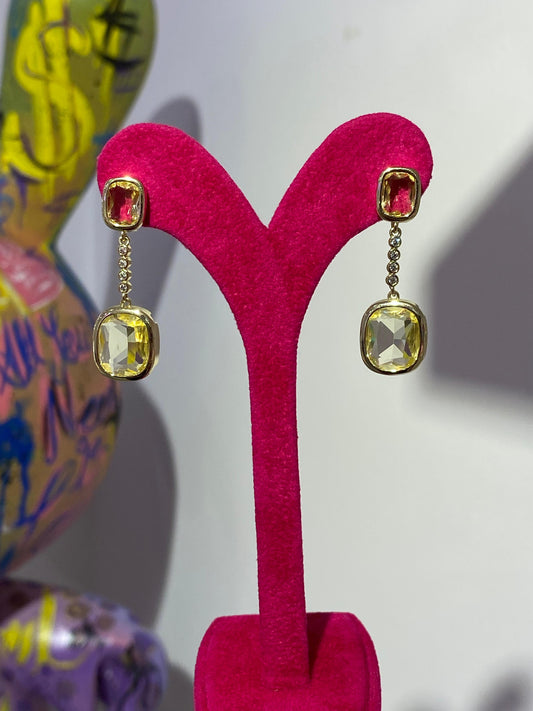 Sitrin Rengi Sallantılı Küpe