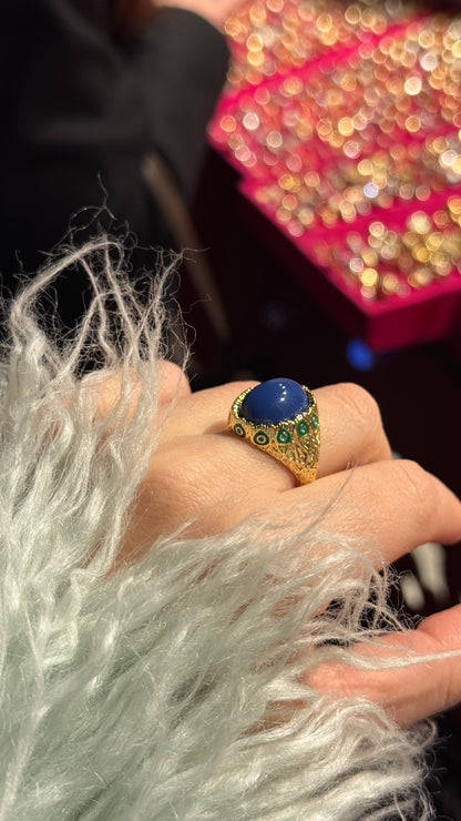 Mavi Taşlı Yüzük