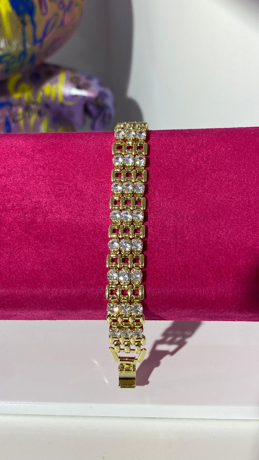 Taşlı Örgü Zincir Bileklik