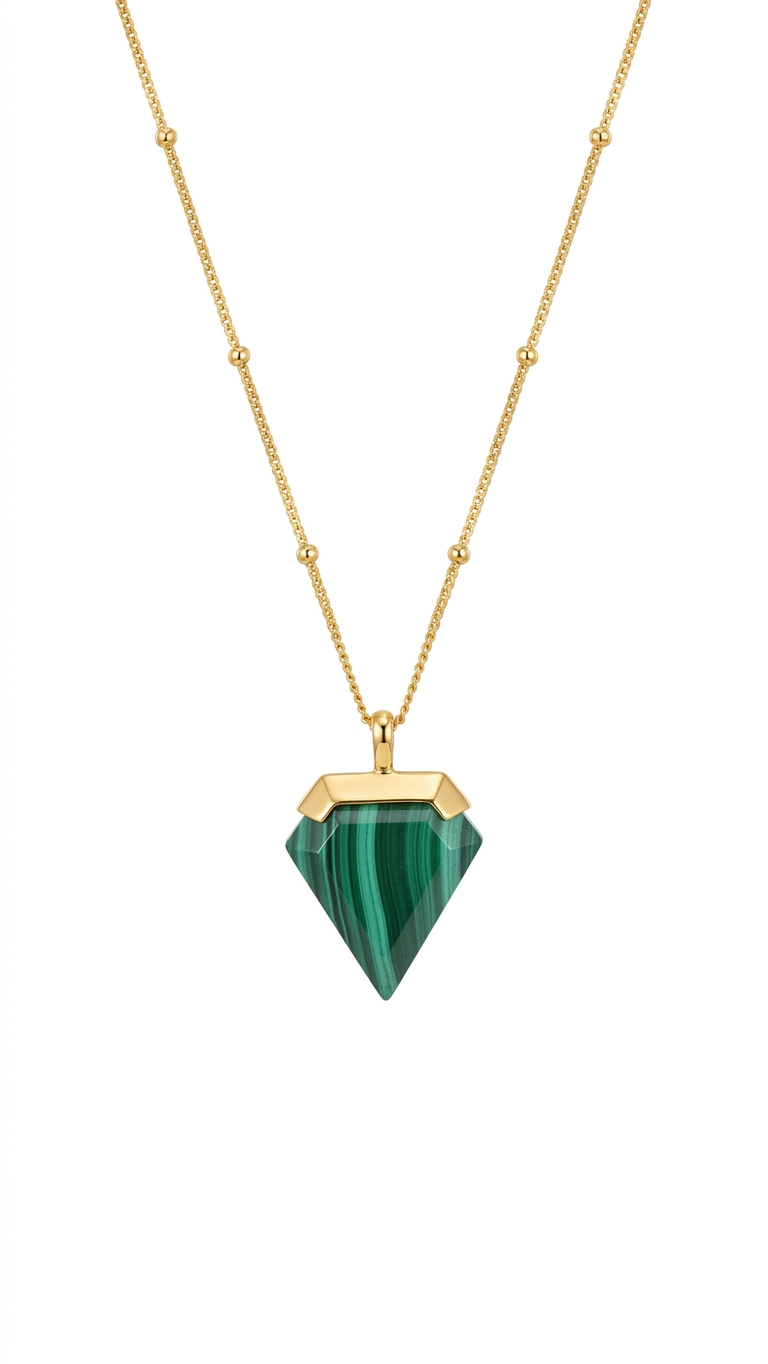 Malahit Gümüş Kolye