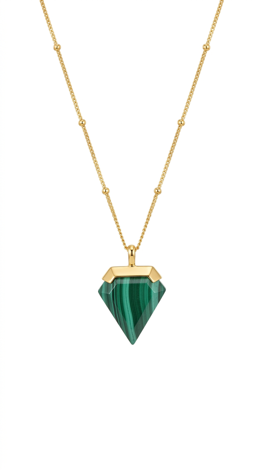 Malahit Gümüş Kolye