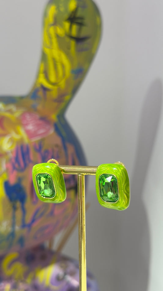 Yeşil Swarovski Küpe