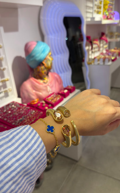 Çift Swarovski Taş Kelepçe Bileklik