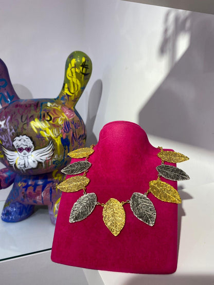 İki Renk Yaprak Kolye