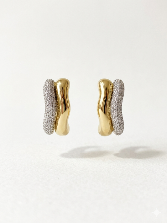 Yarısı Taşlı Küpe