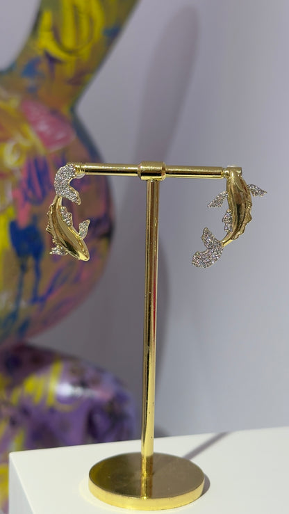 Taşlı Balık Küpe