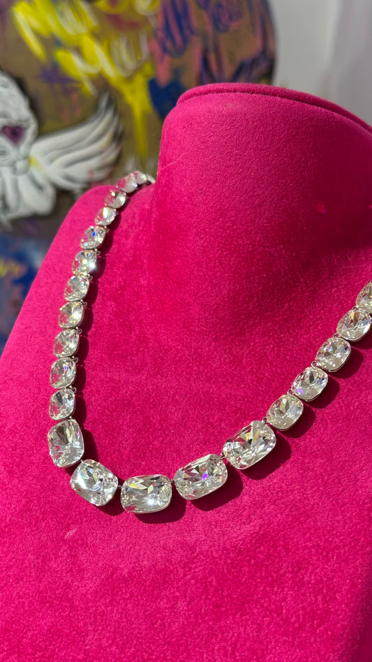 Süzme Swarovski Taş Kolye