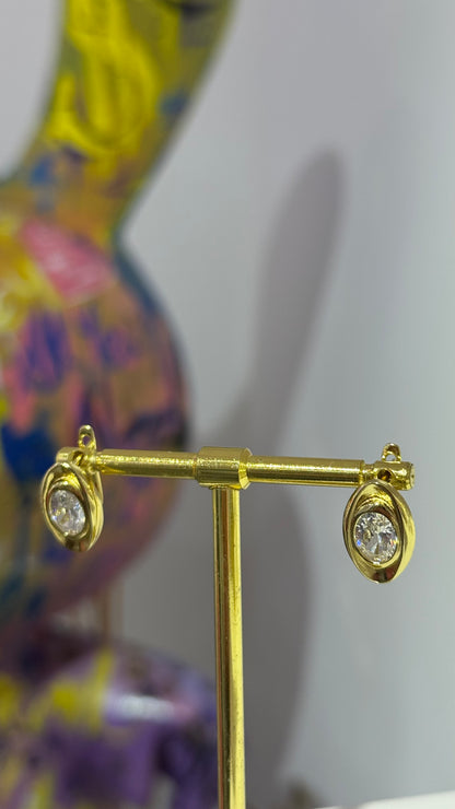 Swarovski Tek Taş Küpe