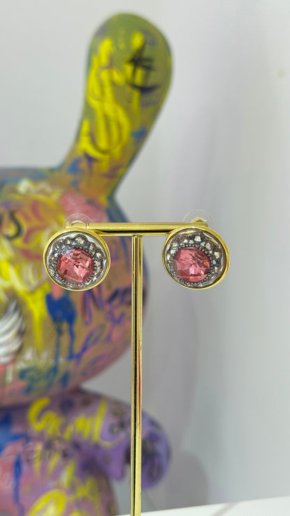 İri Bordo Vintage Küpe