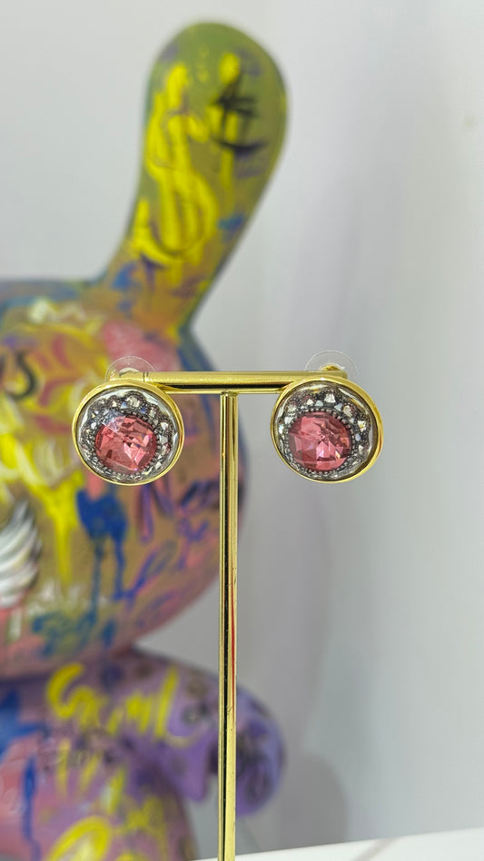 İri Bordo Vintage Küpe