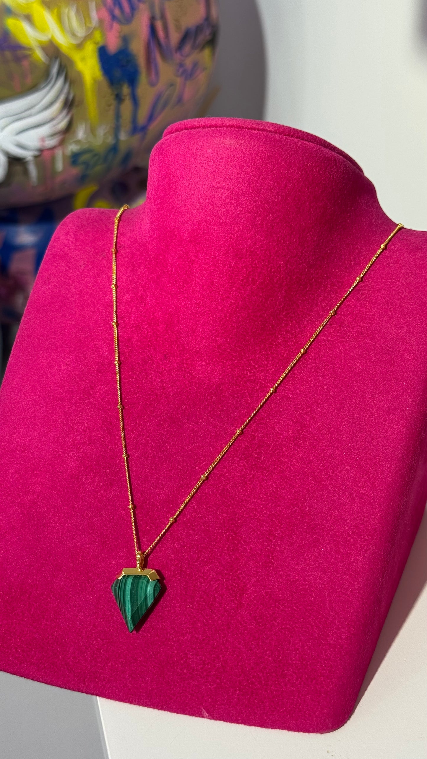 Malahit Gümüş Kolye