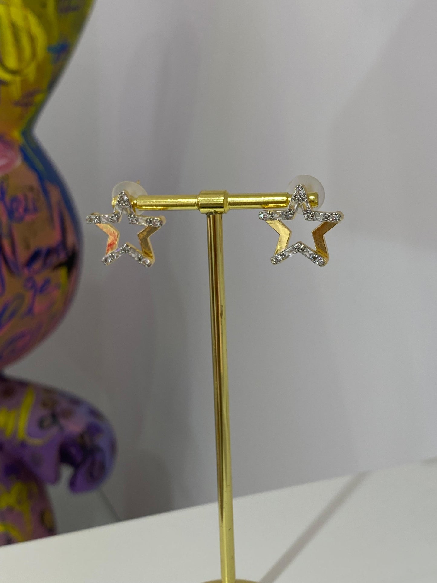 Taşlı Yıldız Küpe