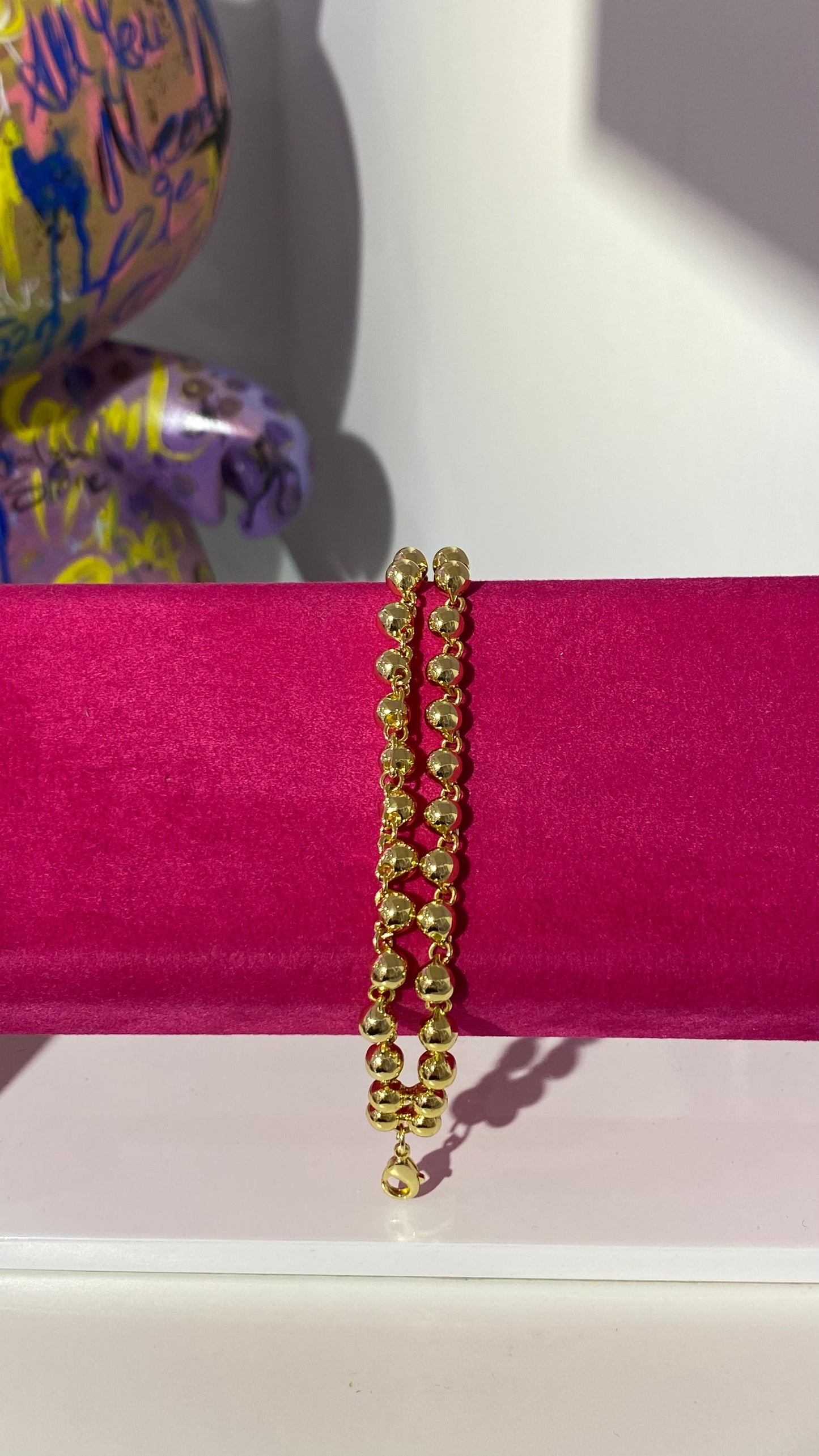 Çift Sıra Top Bileklik