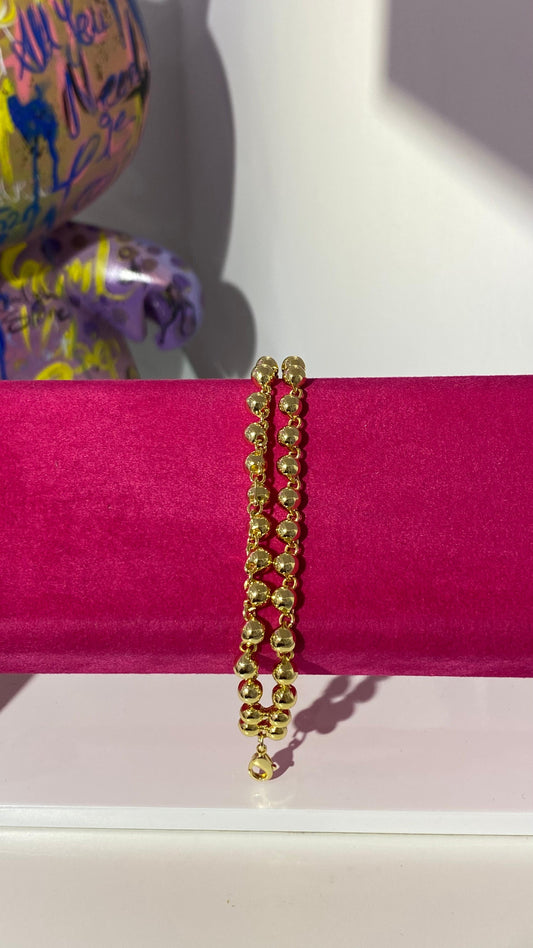 Çift Sıra Top Bileklik