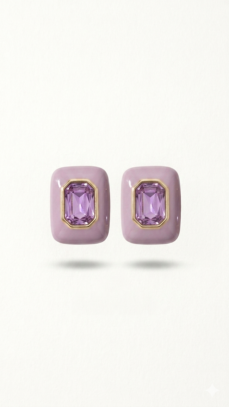 Mor Swarovski Küpe